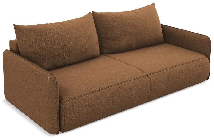 Canapea portocalie extensibilă/cu spațiu de depozitare 216 cm Nanea – Makamii