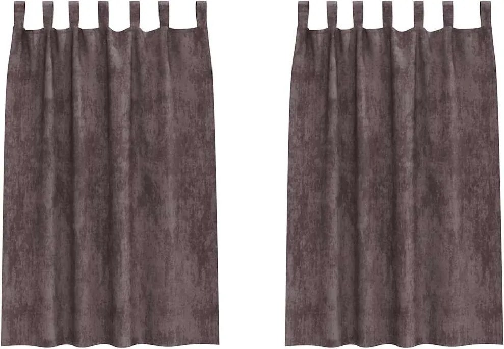 vidaXL Cortine din catifea cu perdele 2 pcs Maro 175 x 140 cm Catifea