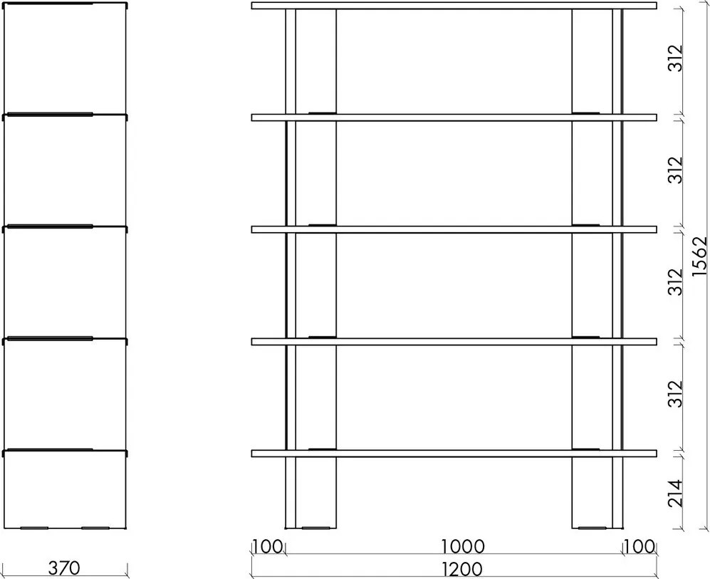 Bibliotecă roșie din metal 120x156x37 cm Hes – noo.ma