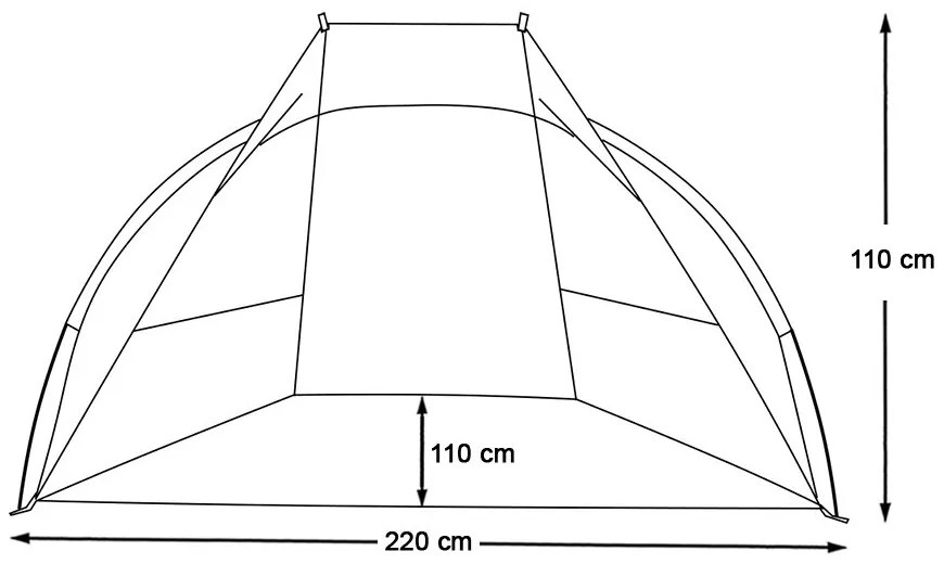 Cort semi-deschis 220*110*110 cm, albastru