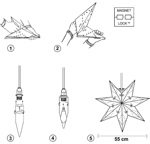 Decorațiune de Crăciun SENSY 1xE14/25W/230V 54 cm Eglo 410244