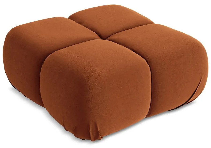 Taburet modular portocaliu cu tapițerie din catifea Lokua – Makamii