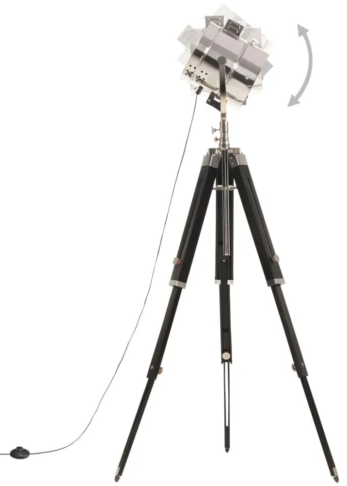 Lampa de podea cu trepied, 165 cm, lemn masiv de mango
