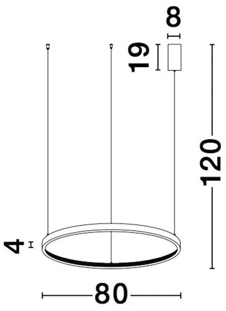 Lustra LED dimabila, design modern PRESTON, 80cm negru NVL-9865180