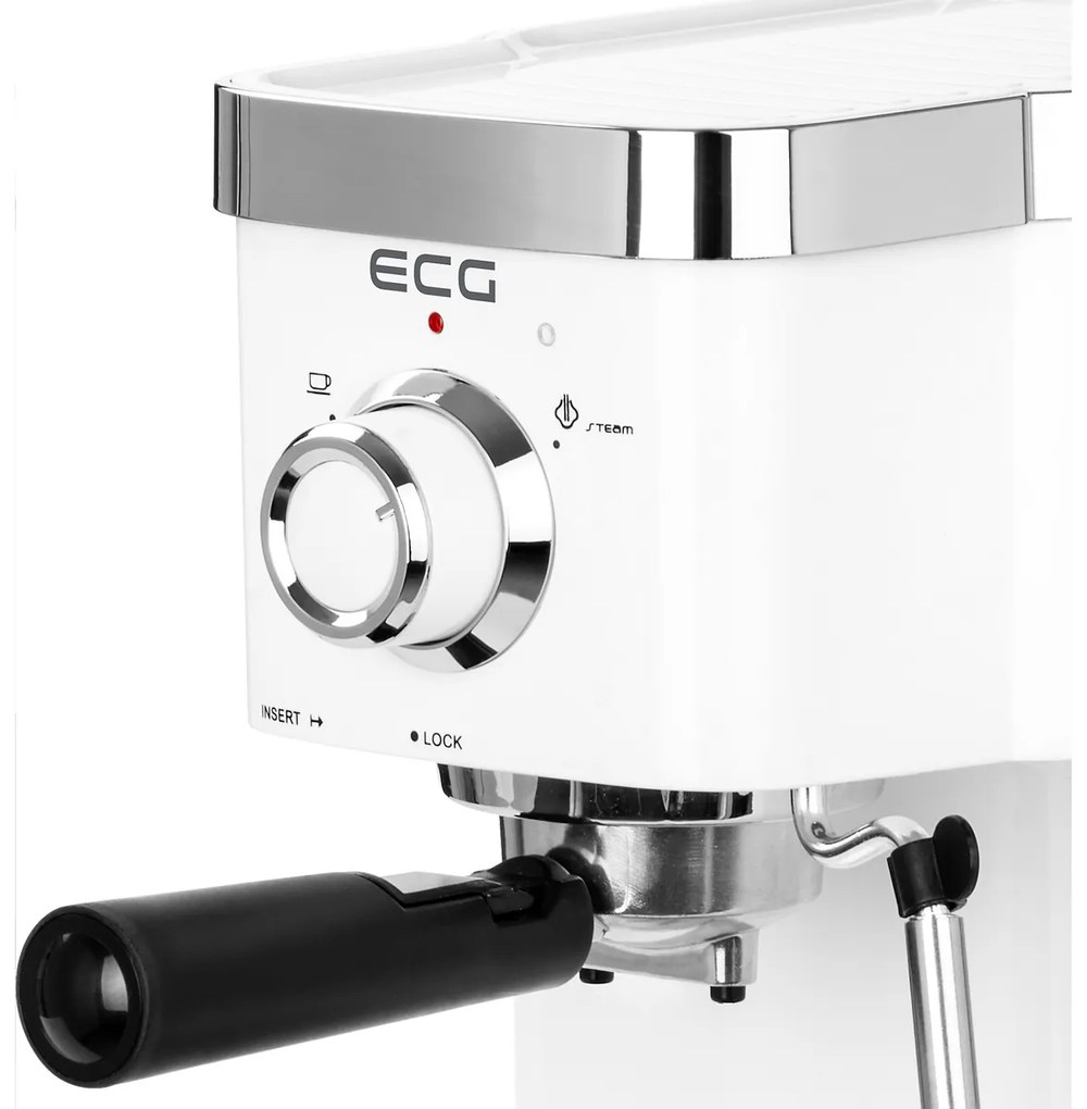 Espressor manual ECG ESP 20301 White, 1,25l, alb