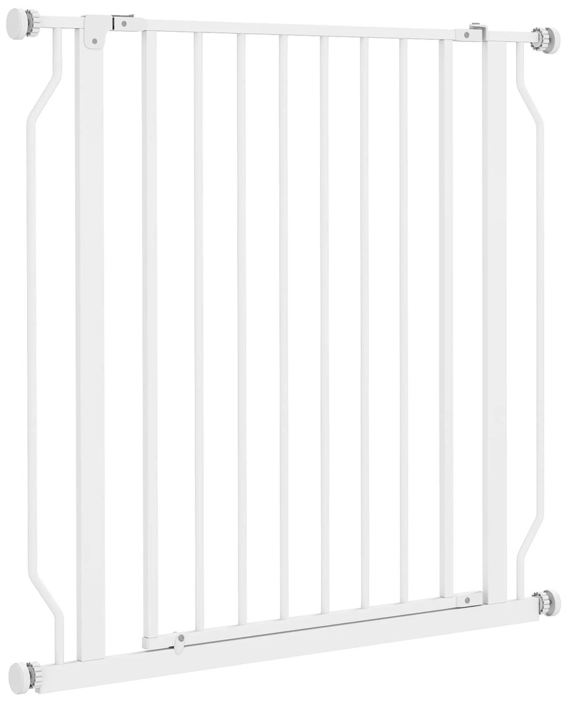 PawHut Barieră de siguranță pentru animal de companie reglabilă în lungime dim. 75-85L x 76H cm alb | Aosom Romania