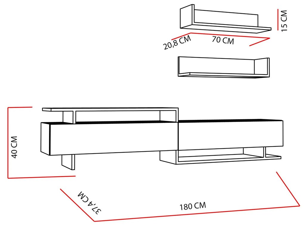 Mobilier living Alcaraz (teak + alb). 1101400