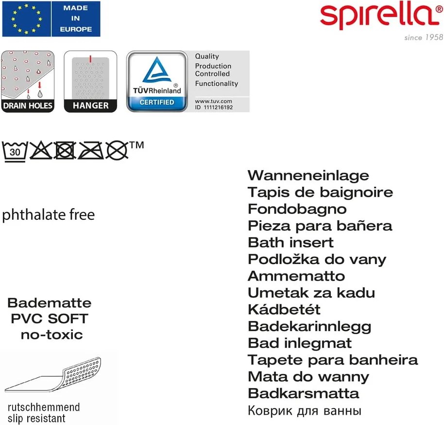 Protecție antiderapantă pentru cadă 40x70 cm Ruby – Spirella