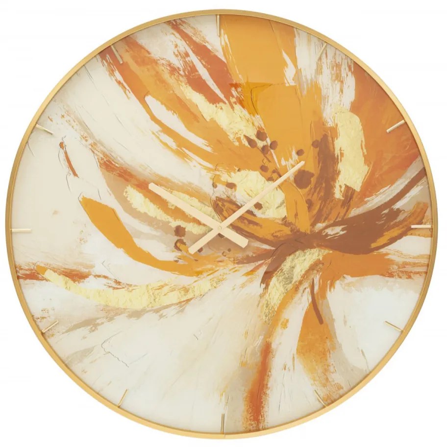 Ceas decorativ multicolor din metal si MDF, ∅ 80 cm, Toply Mauro Ferretti