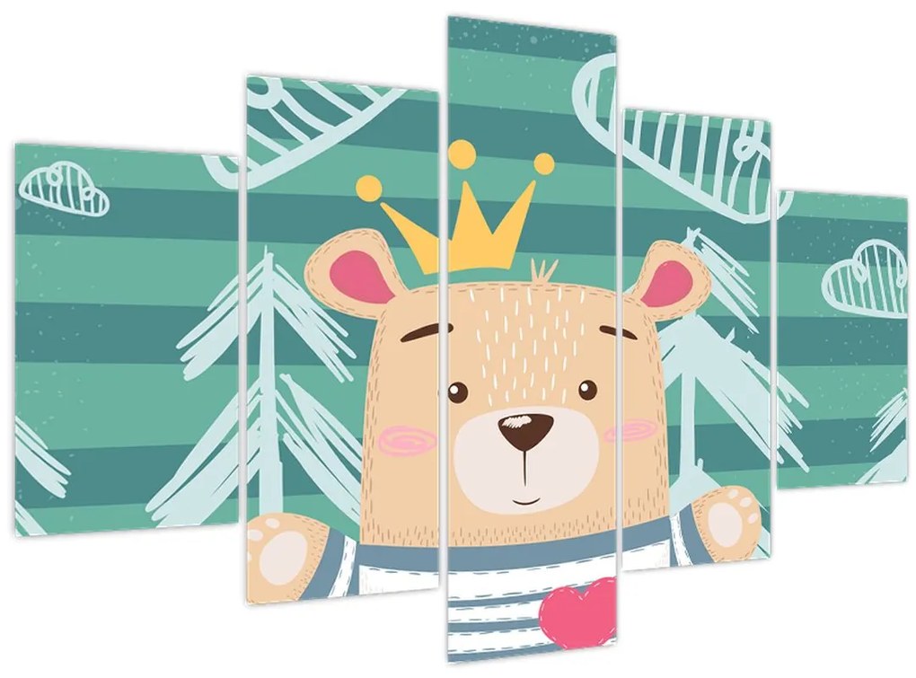 Tablou - Ursulețul în pădure (150x105 cm)