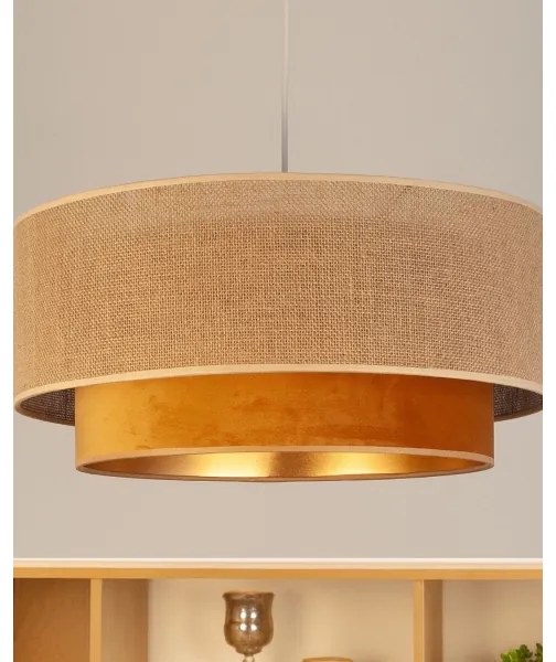 Lustră pe cablu SARTA Ø 45 cm, 1xE27/60W/230V, cupru/iută