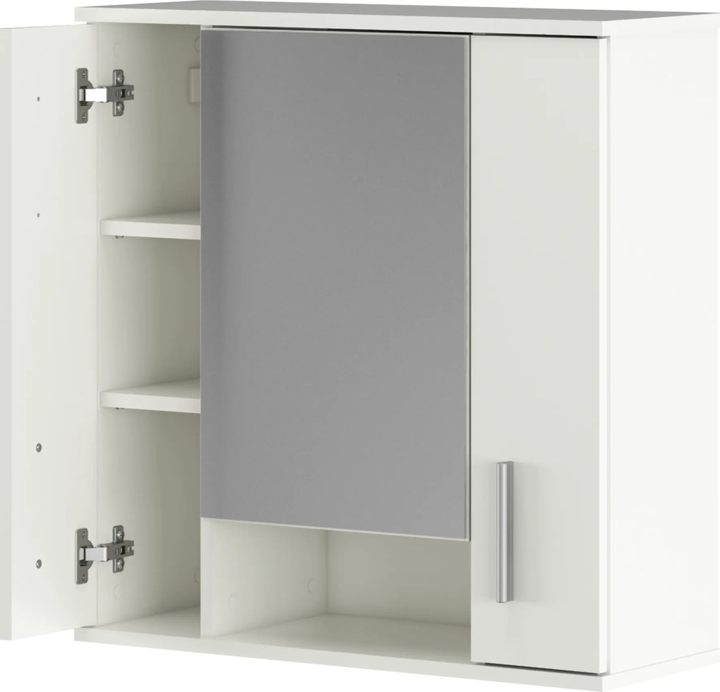 Dulap suspendat cu oglindă, alb mat, LESSY NEW 01