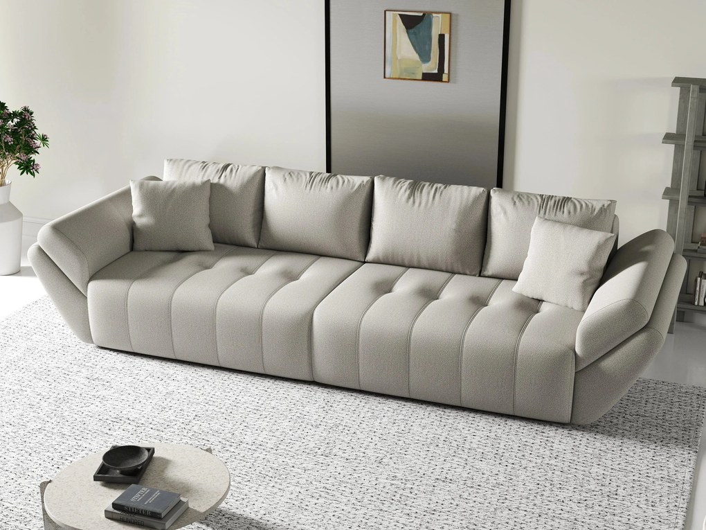 Canapea extensibilă dumonde cu ladă de depozitare si sezut confortabil din spuma high-density, Berlin Enjoy Beige 300x100 cm
