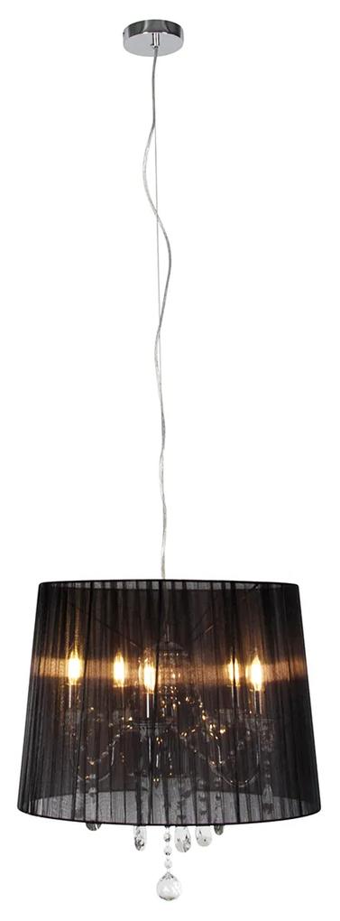 Candelabru crom cu negru 50 cm 5 lumini - Ann-Kathrin