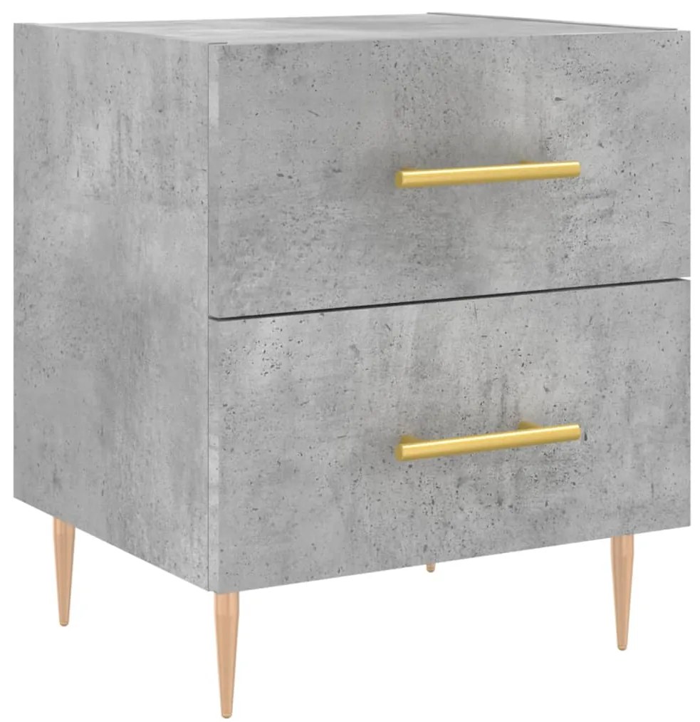 vidaXL Noptieră, gri beton, 40x35x47,5 cm, lemn compozit