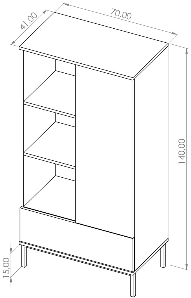 Dulap cu rafturi Quebec R70 (hikora). 1051861