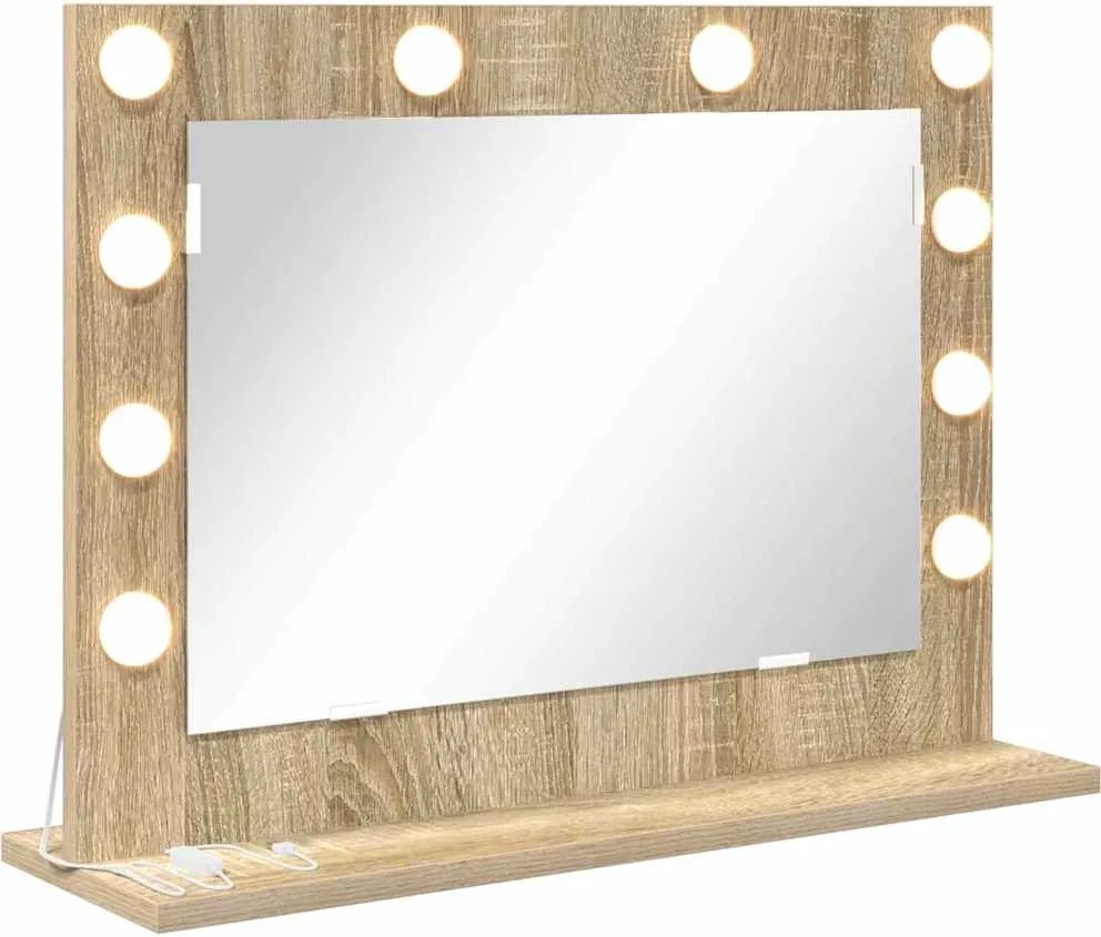 vidaXL Oglindă de toaletă Dreptunghiular Stejar Sonoma 60 x 45 x 18 cm