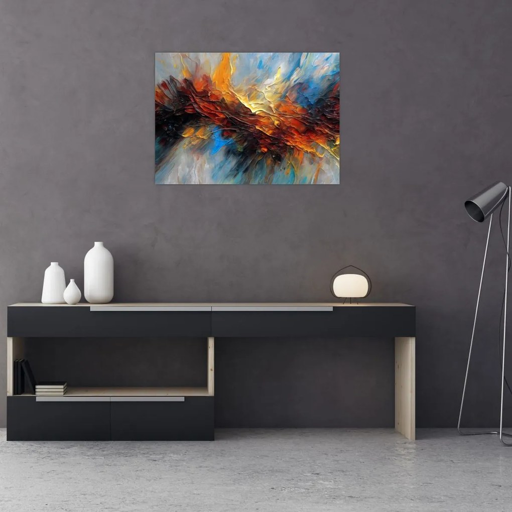 Tablou pe sticlă - Textura culorii (70x50 cm)