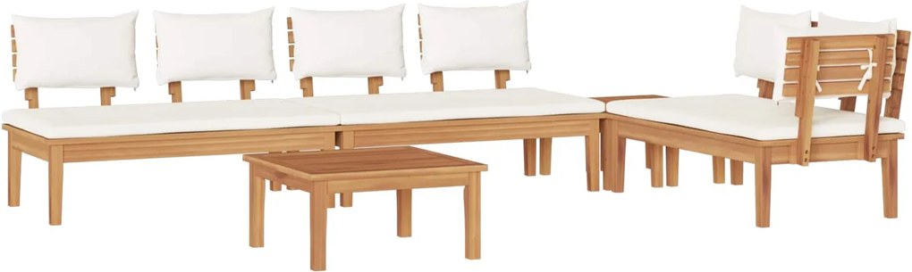 vidaXL Set de canapele pentru grădină 5 pcs Maro și Crem