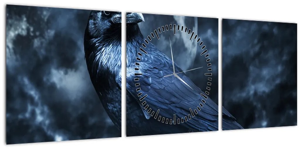 Tablou - Corbul (cu ceas) (90x30 cm)