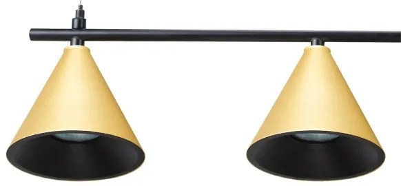 Lustră pe cablu CONE 4xGU10/10W/230V auriu/negru