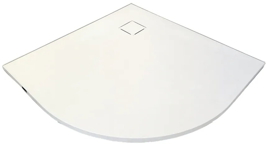 Cagliari White 80x80x2,6 cm tăviță de duș semicirculară, SMC
