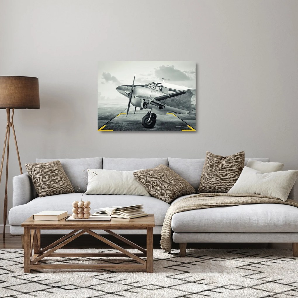 Tablou pe sticlă - Avion (70x50 cm)