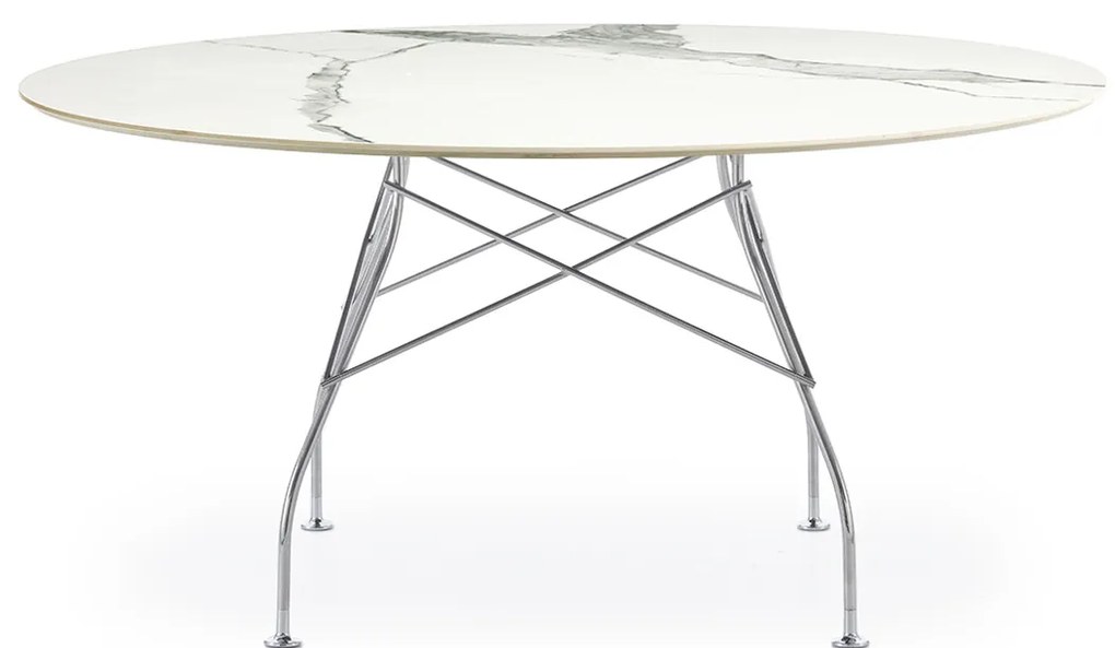 Masa de sufragerie GLOSSY XXL, varianta multipla - Kartell Culoare: Alb / Crom