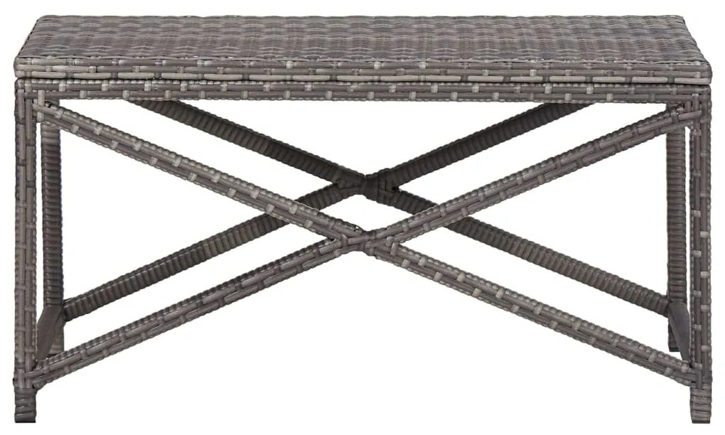 46208 vidaXL Bancă de grădină, gri, 80 cm, poliratan