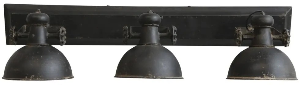 Aplica din metal cu 3 spoturi, finisaj negru antichizat, L85 cm, Factory