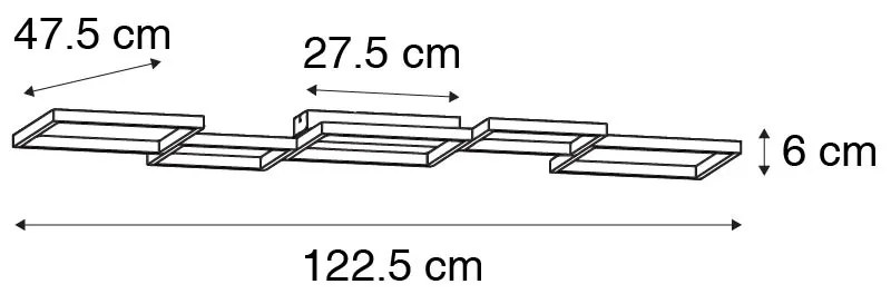 Plafoniera aurie cu LED inclus, cu dimmer pe 3 trepte, 5 lumini - Lejo
