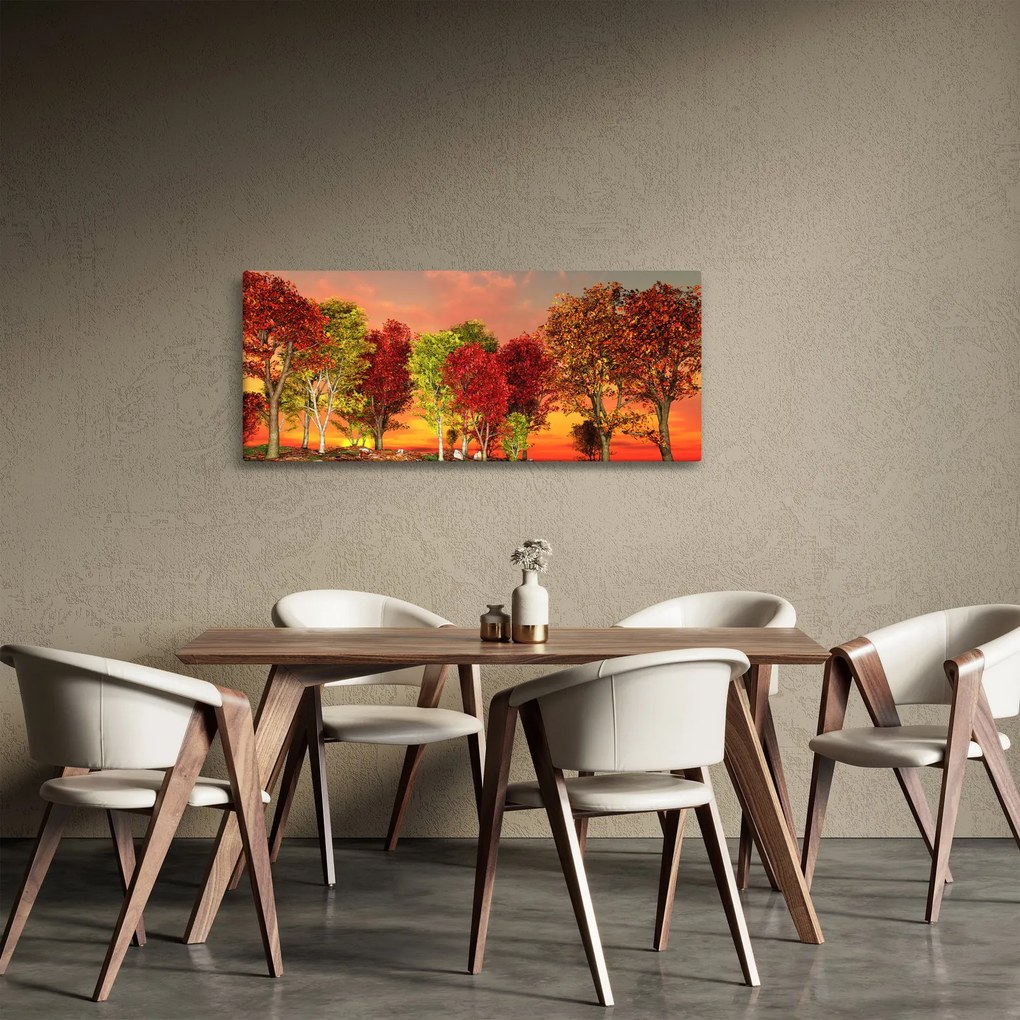 Tablou - Copaci colorate (120x50 cm)