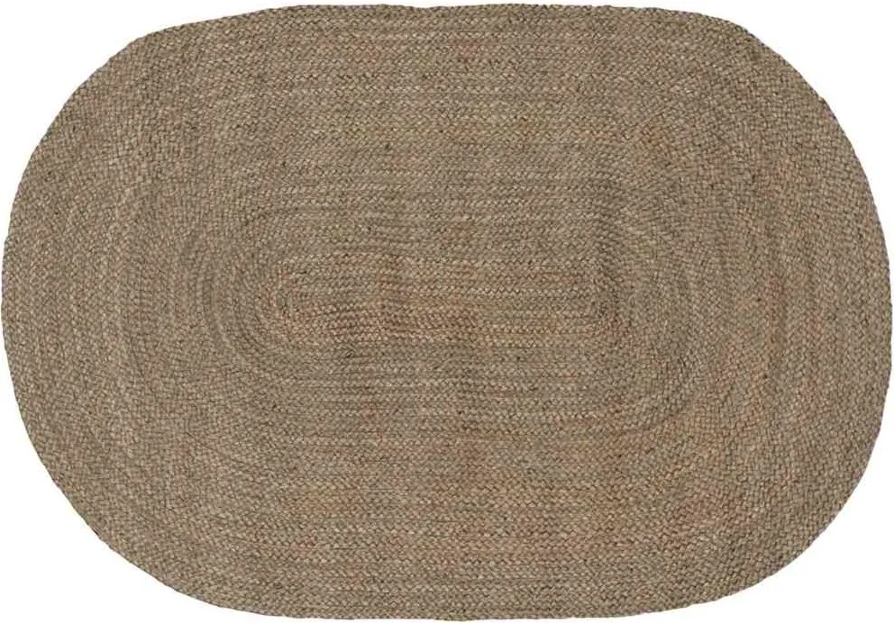 vidaXL Covoare de zonă Oval Gri 122 x 183 cm Iută