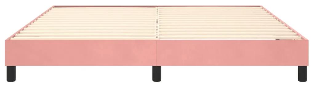 Cadru de pat box spring, roz, 180x200 cm, catifea Roz, 25 cm, 180 x 200 cm
