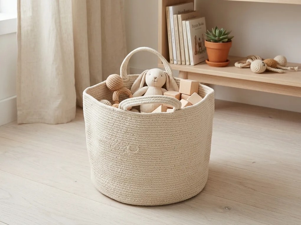Cos de depozitare cu manere COTTON HAVEN 35x35 cm - mai multe culori Culoare: Gri maro