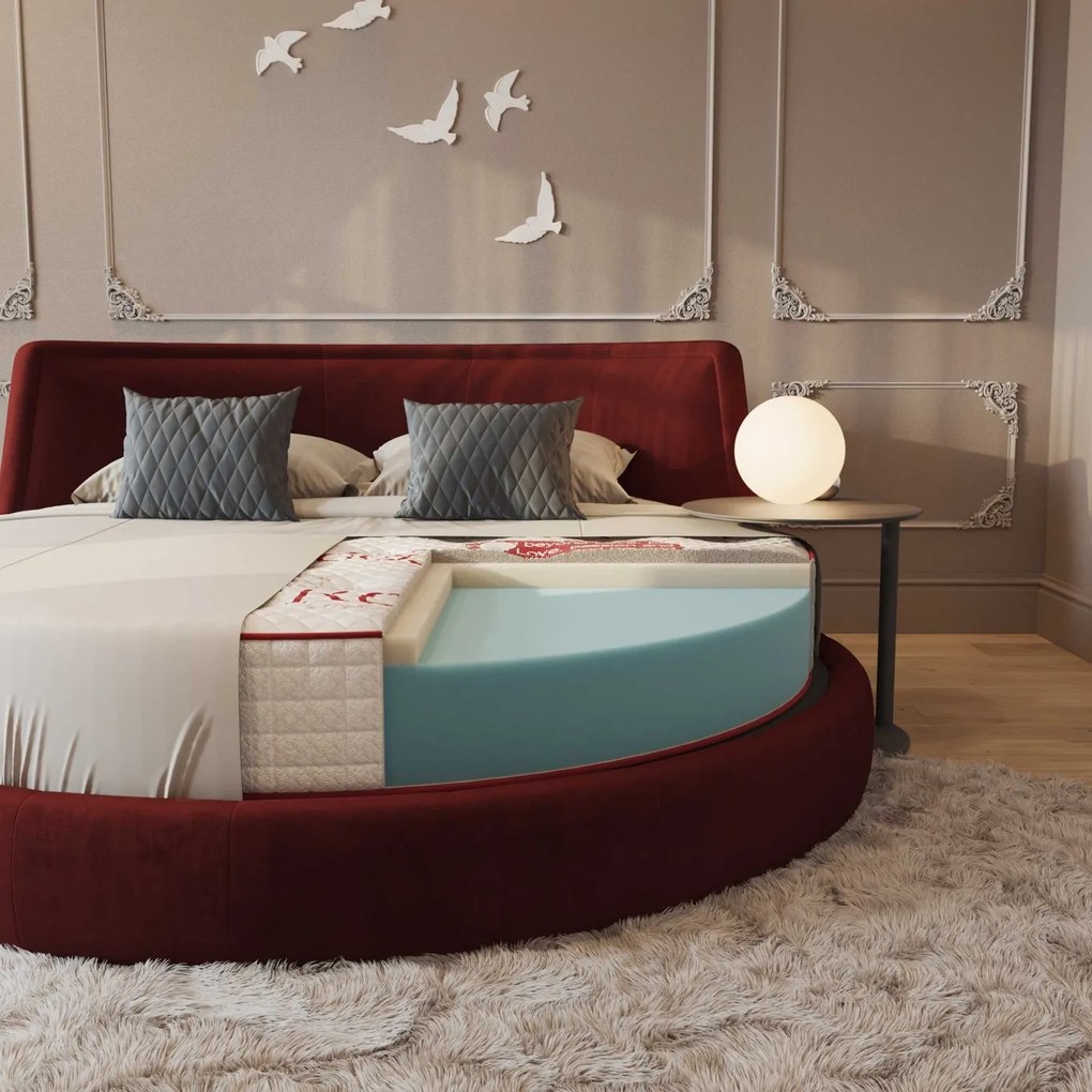 Saltea Romance Memory Ø 200 cm, fermitate medie, 25 cm înălțime