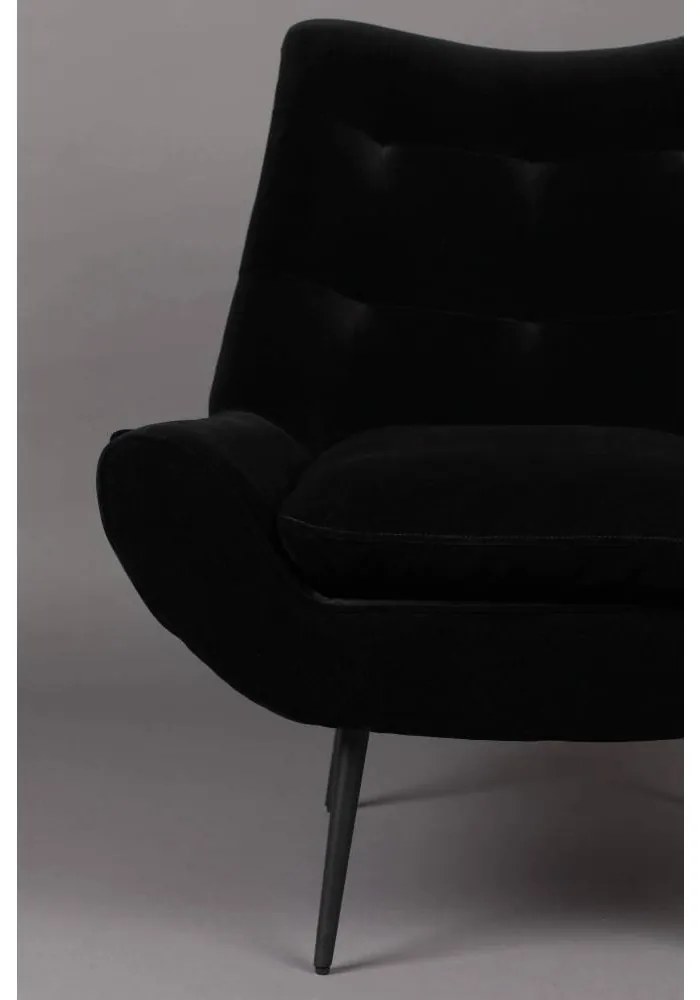 Fotoliu catifea neagra Lounge Chair Glodis Nero