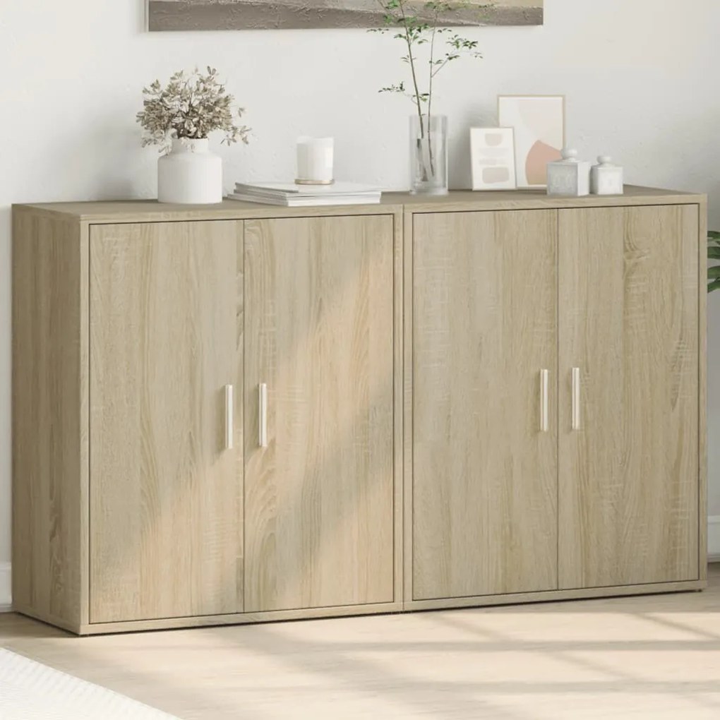 vidaXL Dulapuri, 2 buc., stejar sonoma, 60x31x70 cm, lemn prelucrat