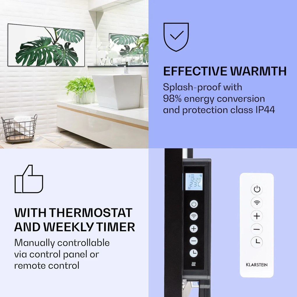 Klarstein Wonderwall Air Art Smart, încălzitor cu infraroșu, frunză verde, 120 x 60 cm, 700 W