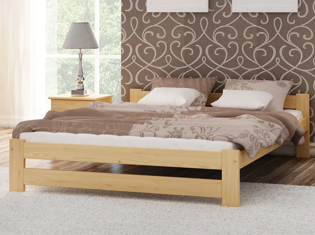 Pat din lemn 160x200 cu somieră Inter PIN