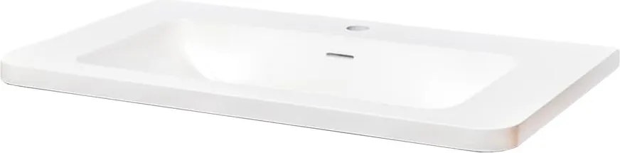 Lavoar pe mobilier Rune Laguz 80x46 cm finisaj alb lucios
