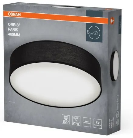 Osram - Plafonieră ORBIS PARIS, 3xE27/25W/230V, Ø 48 cm, negru