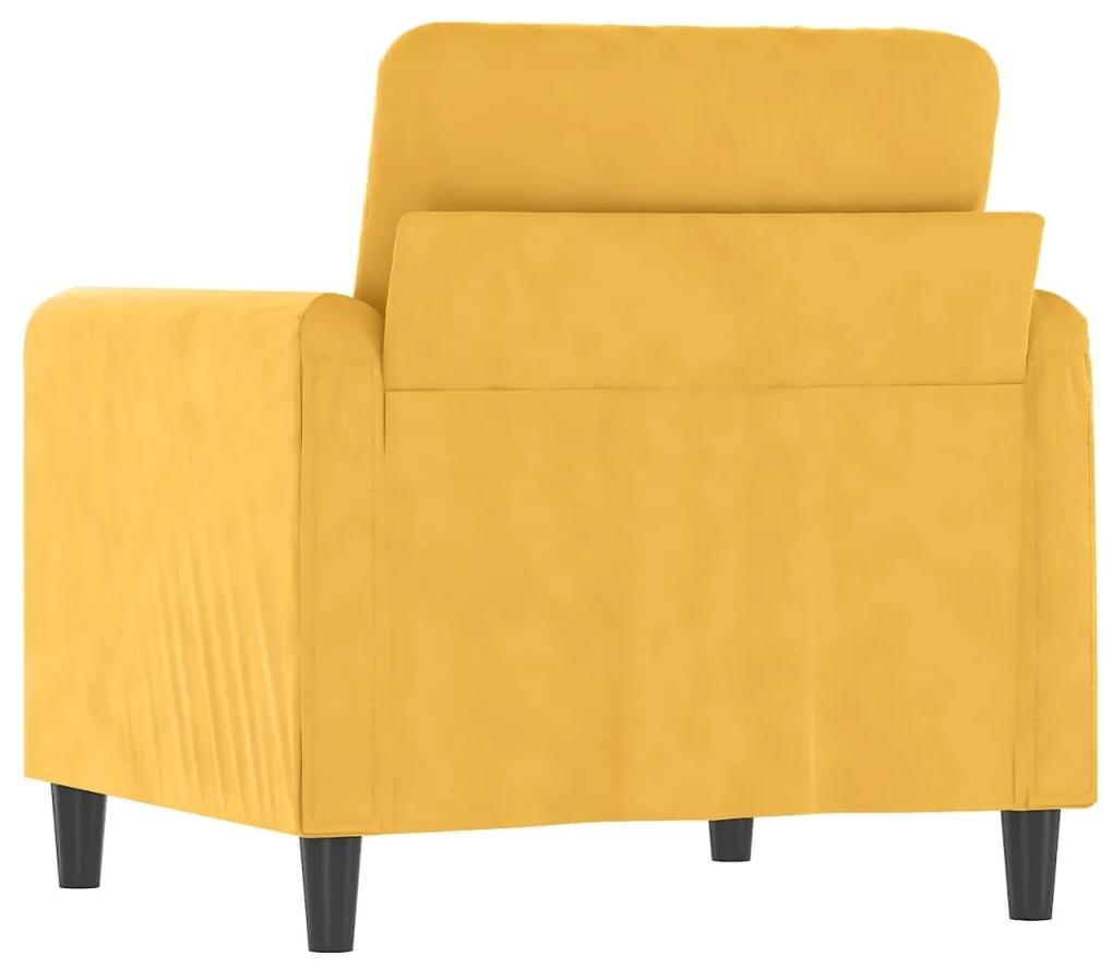 Canapea de o persoana, galben, 60 cm, catifea Galben, 78 x 77 x 80 cm