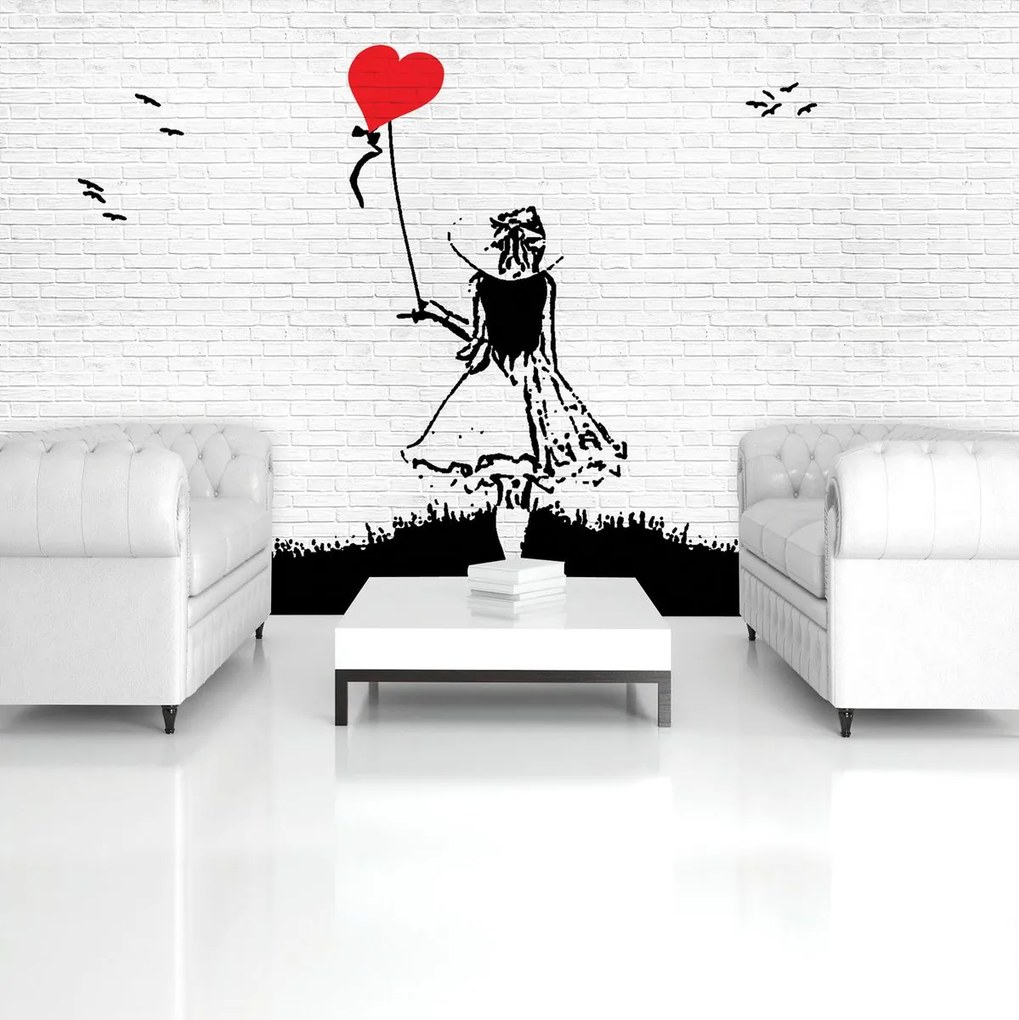 Fototapet - Fata cu balon (254x184 cm)