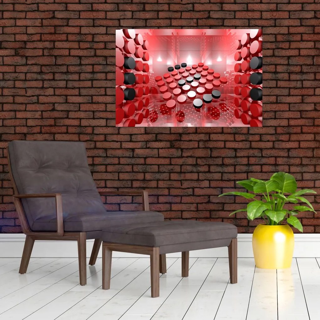 Tablou cu abstracți din butoane (90x60 cm)