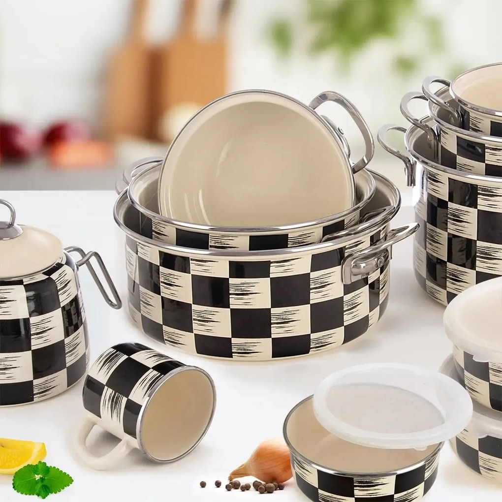 Orion Casserole smaltată Șah Lem, 1,6 l, diametru18 cm