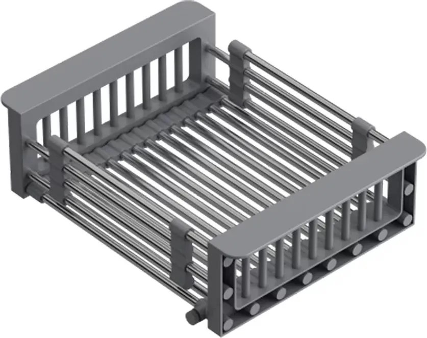 Cos scurgere dreptunghiular Quadron Unique inox - gri