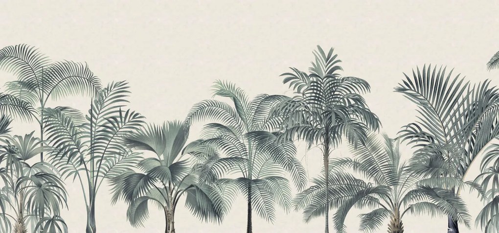 Fototapet, Retro Jungle, Turquoise, Rebel Walls