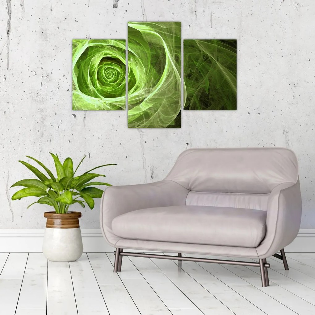 Tablou - Abstract Rose Green (90x60 cm)