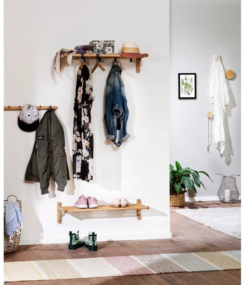 Cuier de perete în culoare naturală din lemn masiv de stejar Milford - Rowico